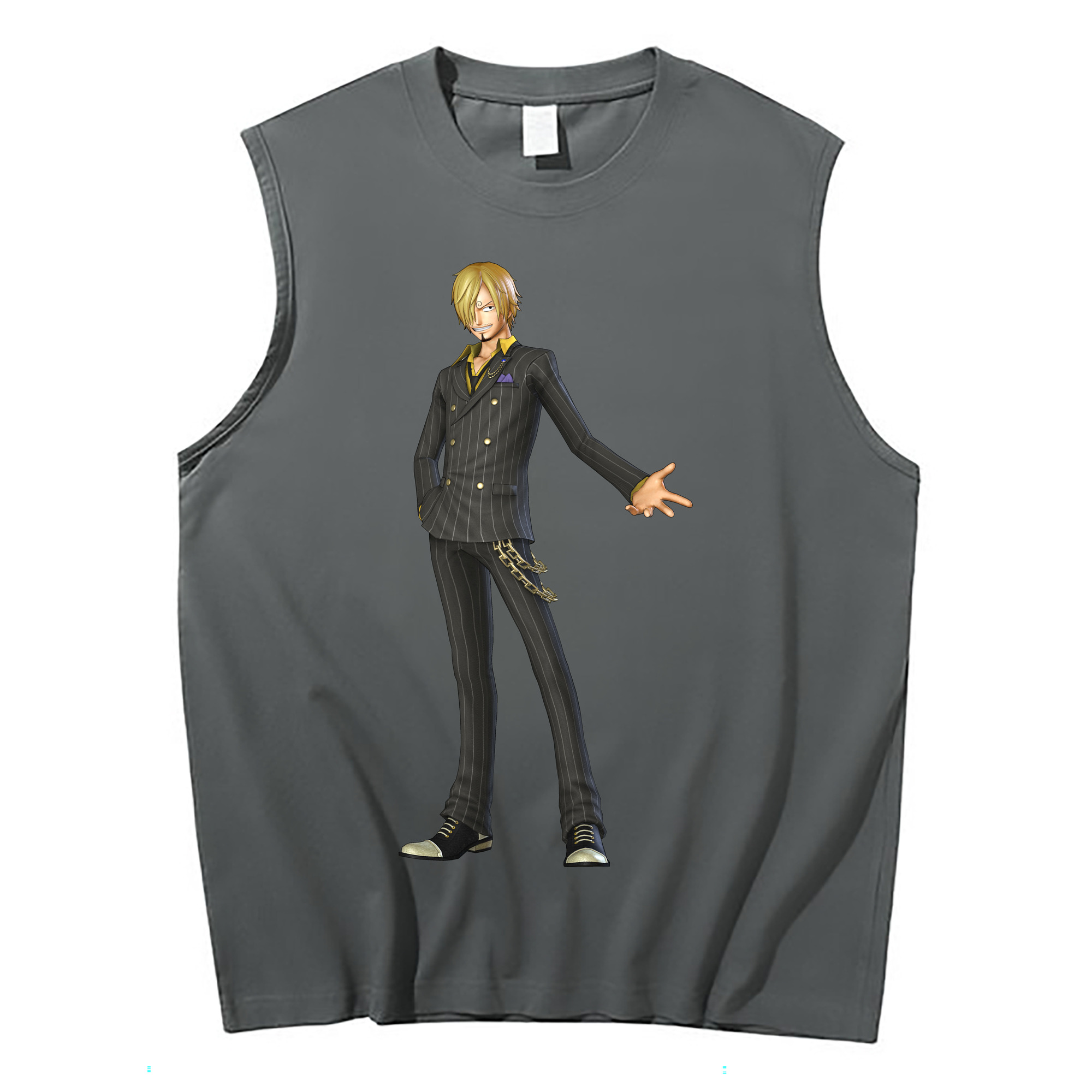 （画像用） ワンピース サンジ ONE PIECE Sanji コットン100％タンクトップ（フロントプリント）